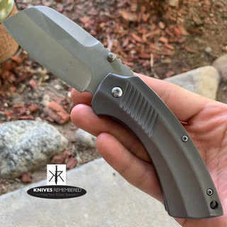 Buckshot OUTDOOR Pocket Folding Knife CLEAVER RAZOR Blade Grey - CUSTOM ENGRAVED