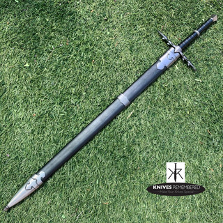 WITCH KING - Dark Medieval Knight Arming Sword with Scabbard - CUSTOM ENGRAVED