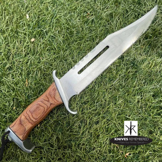 RAMBO III Hunting Knife with Leather Sheath - Custom Engraved
