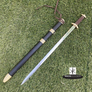 33" Medieval Steel Viking Worrior Spatha Battle Sword & Scabbard - CUSTOM ENGRAVED