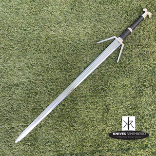 46" Two-Handed Sword w/ Sheath Leather Strap and Scabbard
