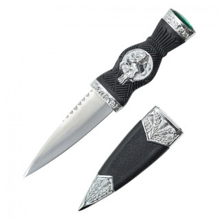 7.25" Overall Dirk W/ Scottish Thistle Handle and Green Gem