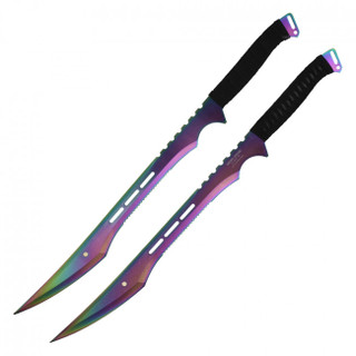 27" Ninja Machete Sword Set - Rainbow