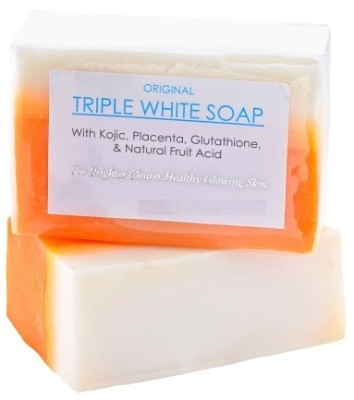 KOJIC ACID, PLACENTA, & GLUTATHIONE TRIPLE WHITE SOAP APPX. 150GMS