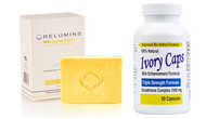 Relumins Yellow Acne Clear Soap + Ivory Caps Glutathione Skin Enhancement Formula
