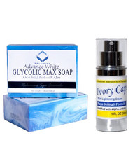 Relumins Glycolic Max Soap Mild Peel + Ivory Caps Skin Whitening Support Cream