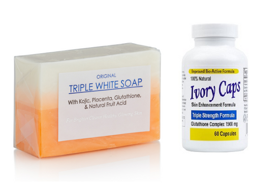 GC3 - Glutathione Triple White Soap + Ivory Caps Pills Skin Whitening Capsules