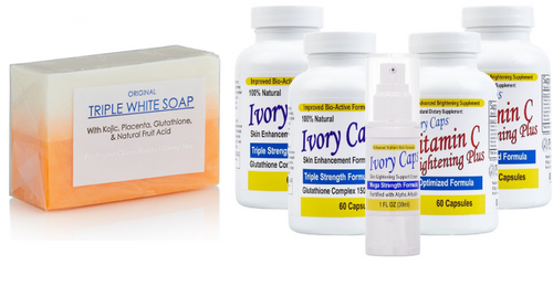 GC3 - Glutathione Triple White Soap + (System 2) Ivory Caps Pills Skin Whitening