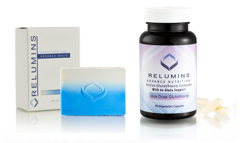 Relumins Whitening Set - Advance White Oral Glutathione & Stem Cell Intensive Repair Soap