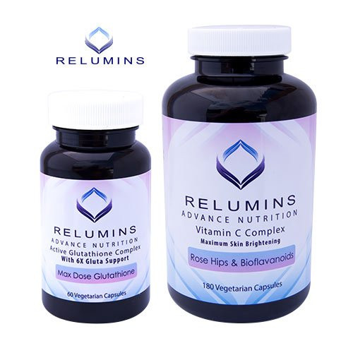 Relumins Advanced Nutrition Active 6X Glutathione Complex & Vitamin C MAX Capsules - Vegan, Vegetarian and Halal Certified