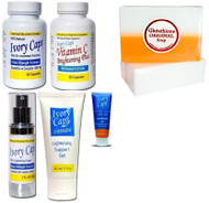Ivory Caps Complete Skin Whitening System with Skin whitening lightening Glutathione Soap
