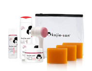 Kojie San Face & Body Complete Whitening 7PC SET  - W/ 3 Bars SOAP, SPF Body Lotion, Face Cream, Toner and Brush