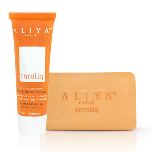 Aliya Paris Carotiq Carrot Intense Deep Moisturizing Whitening Cream and Exfoliating Carrot Soap