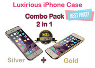 (Exclusive Combo 2 in 1) Luxurious Slim Metal Case For iPhone  6/6S Plus Silver,Golden