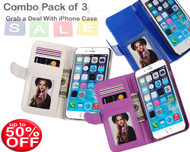 Premium Quality Phone Cases for iPhone 6/6S with card Slot - Blue,Purple,White (Pack of 3)