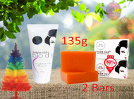 Kojie San Whitening Lotion - 200g + Deep Cleanser Kojic Acid Soap - 2 Bars - 135g