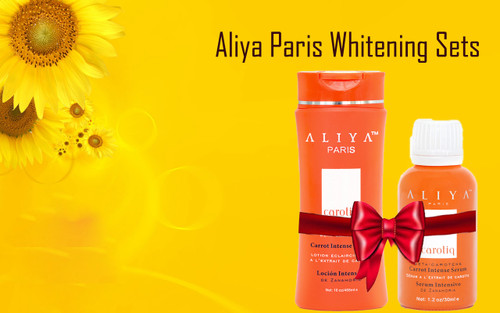 Aliya Paris Combo Pack Set of Carotiq Luxurious Skin Whitening & Anti-Aging Carrot Intense Lotion  16oz & Serum for Bright Glowing Skin - 30 ml