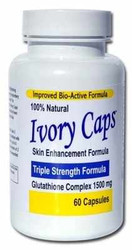 Bottle - 60 Capsules, 1 Month Supply - Maximum Potency Ivory Caps 1500 mg Glutathione "Skin Essentials" Skin Lightening Supplement