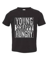 Young scrappy and hungry infant baby toddler t-shirt graphic tee.