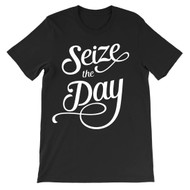Seize the Day - script typography unisex newsies t-shirt