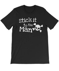 Stick it to the Man - School of Rock - distressed typography skull graphic tee