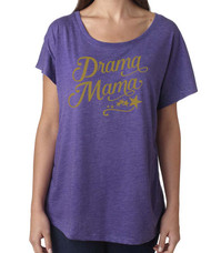 Drama Mama - Women's Relaxed Drapy Dolman Triblend Tee - Purple