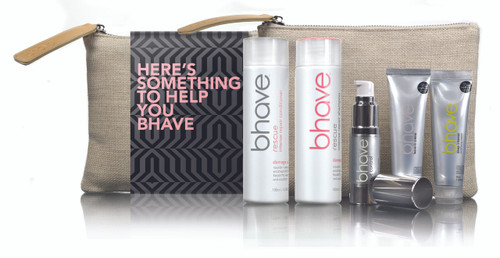 bhave rescue intense repair pack with rescue shampoo 100ml, rescue conditioner 100ml, riot control oil 15ml, deep conditioning masque 35ml and leave in creme 35ml