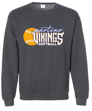 Martino Jr. High Softball Heather Grey Crewneck Sweater