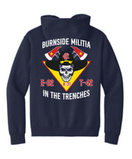 Engine 82 Navy Jerzees Hoodie Skull 
