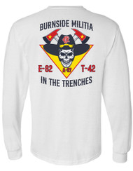 Engine 82 White Gildan Long Sleeve Skull 