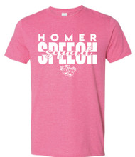 Homer Speech Squad Heather Heliconia  Gildan Soft Style T-shirt