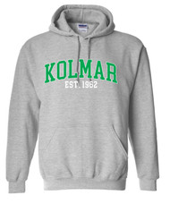 Kolmar Collegiate Green Text Sports Grey Gildan Hoodie