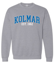 Kolmar Collegiate Blue Text Sports Grey Gildan Crewneck