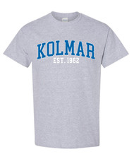 Kolmar Collegiate Blue Text Sports Grey Gildan T-Shirt