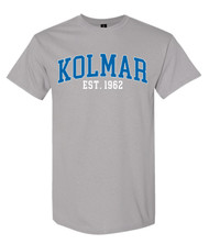 Kolmar Collegiate Blue Text Cement Grey Gildan T-Shirt
