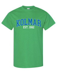 Kolmar Collegiate Blue Text Sports Irish Green Gildan T-Shirt