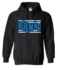 Kolmar Stripes Blue Text Black Gildan Hoodie