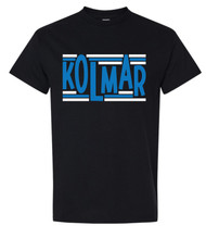 Kolmar Stripe Blue Text Black Gildan T-Shirt