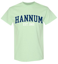 Hannum Collegiate Navy Text Mint Gildan T-Shirt