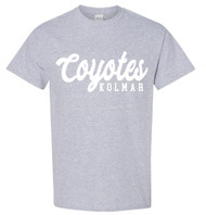 Kolmar Coyotes Script Sports Grey Gildan T-Shirt