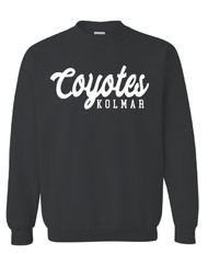 Kolmar Coyotes Script Black Gildan Crewneck