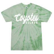 Kolmar Coyotes Script  Mint Tie Dye Colortone T-Shirt