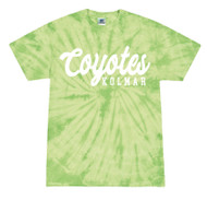 Kolmar Coyotes Script Lime Tie Dye Colortone T-Shirt