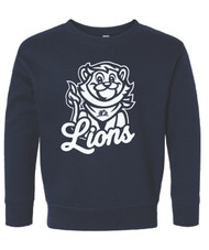 ELC Toddler Lions Navy Rabbit Skins Fleece Crewneck