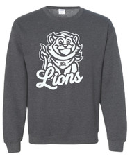 ELC Lions Dark Heather Gildan Crewneck Sweater