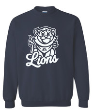 ELC Lions Navy Gildan Crewneck Sweater
