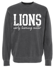 ELC Distressed Black Independent Trading Co. Midweight Pigment-Dyed Crewneck Sweatshirt 