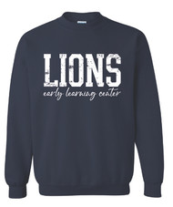 ELC Distressed Navy Gildan Crewneck Sweater
