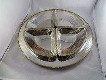 Hammered Lazy Suzan Gold Accent