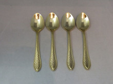 American Hammered Dessert Spoon Gold